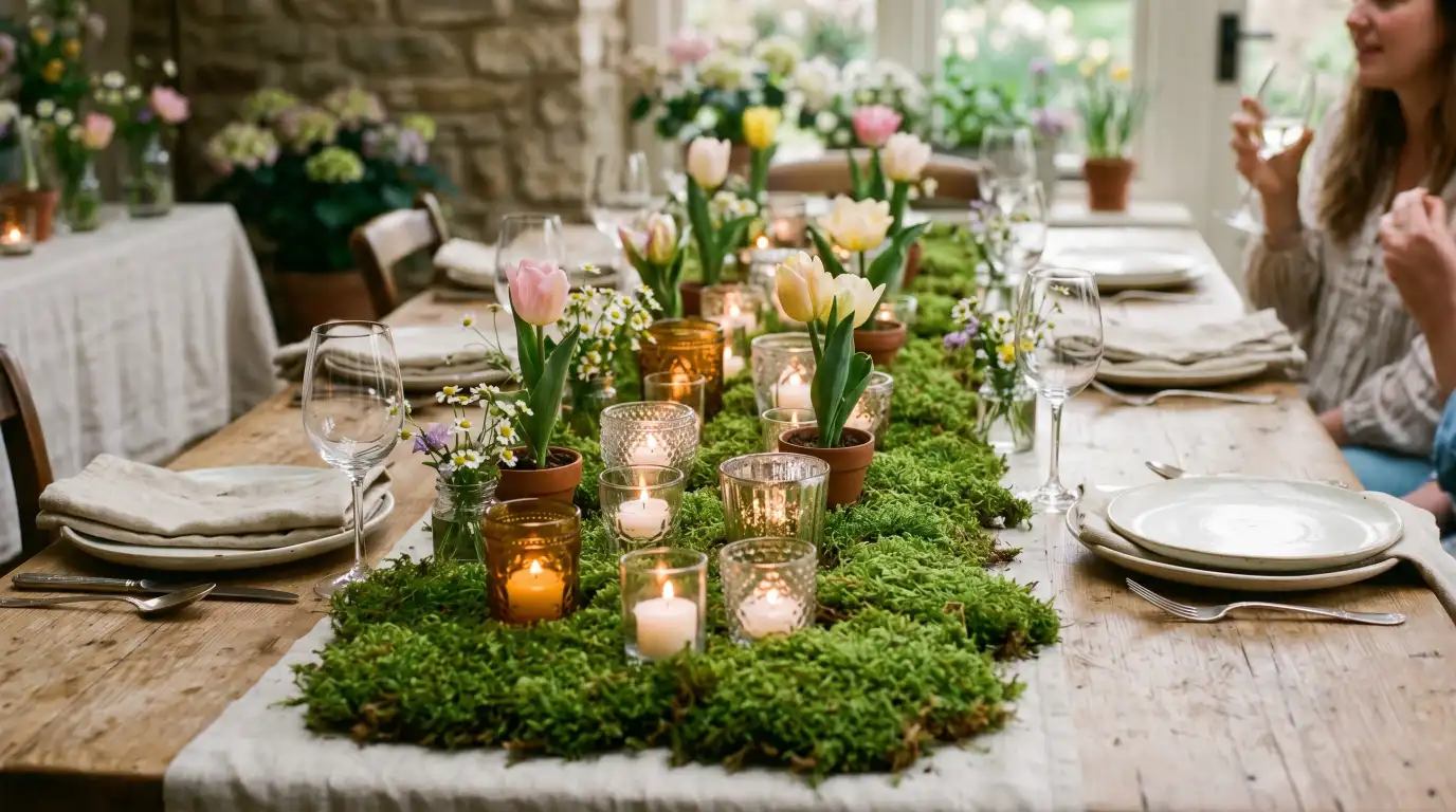 Create a Moss Runner with Vintage Votives