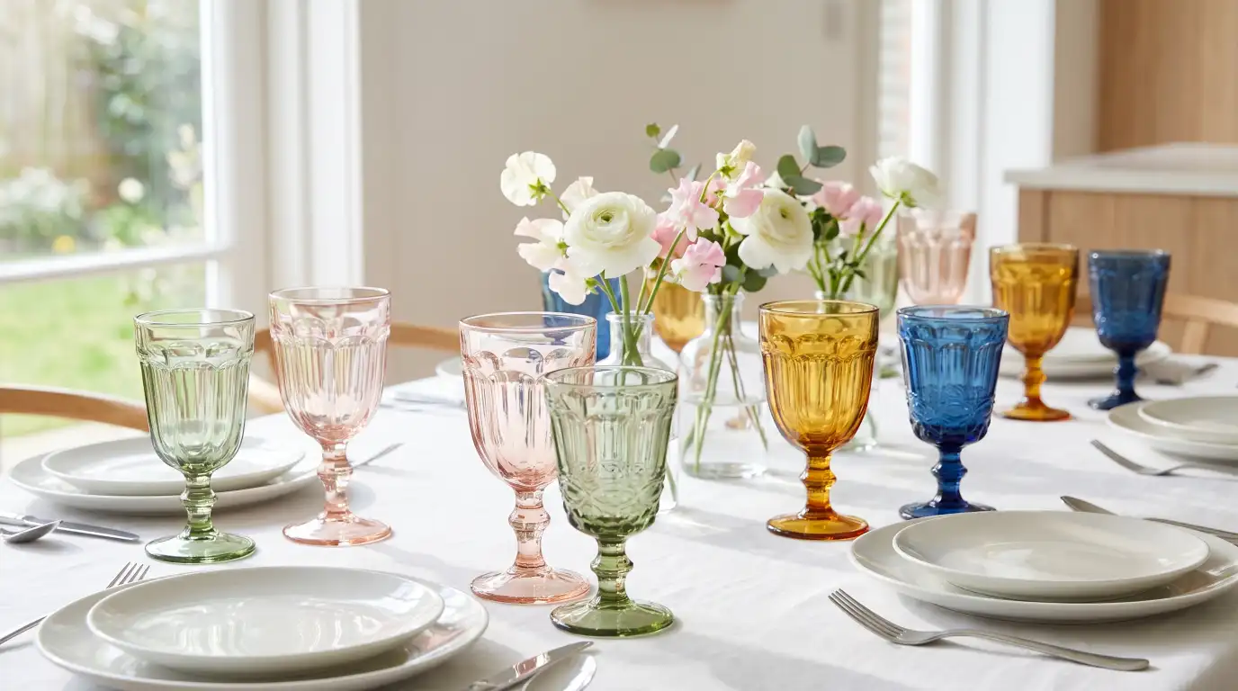 Decorate with Colored Glass Goblets
