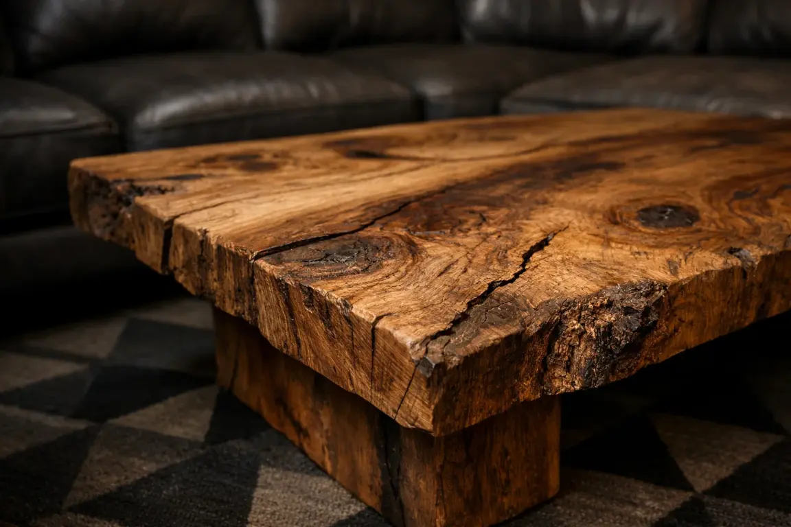 Introduce Raw Wood for Warmth and Grounding