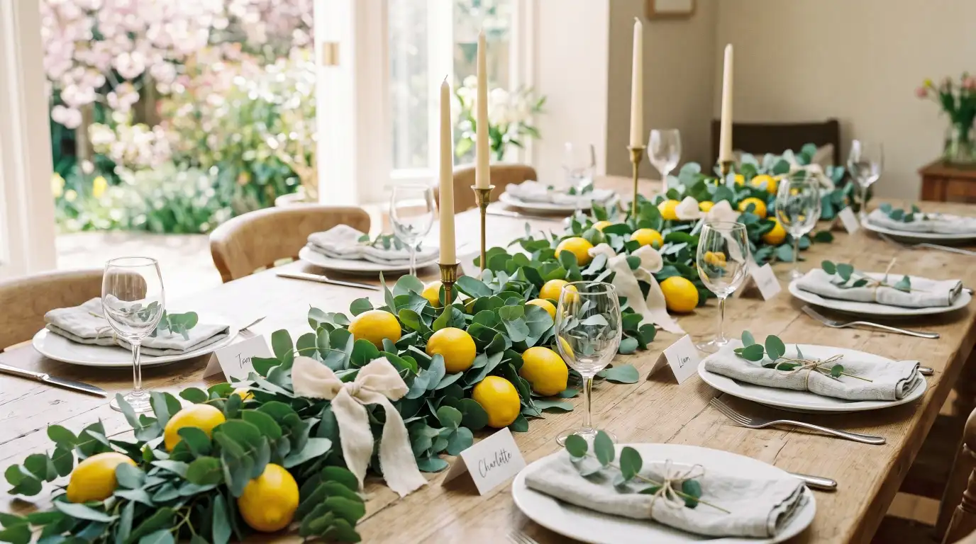 Try a Eucalyptus and Citrus Garland Runner