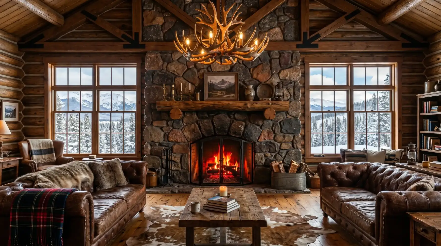 The Floor to Ceiling Stacked Stone Feature Wall