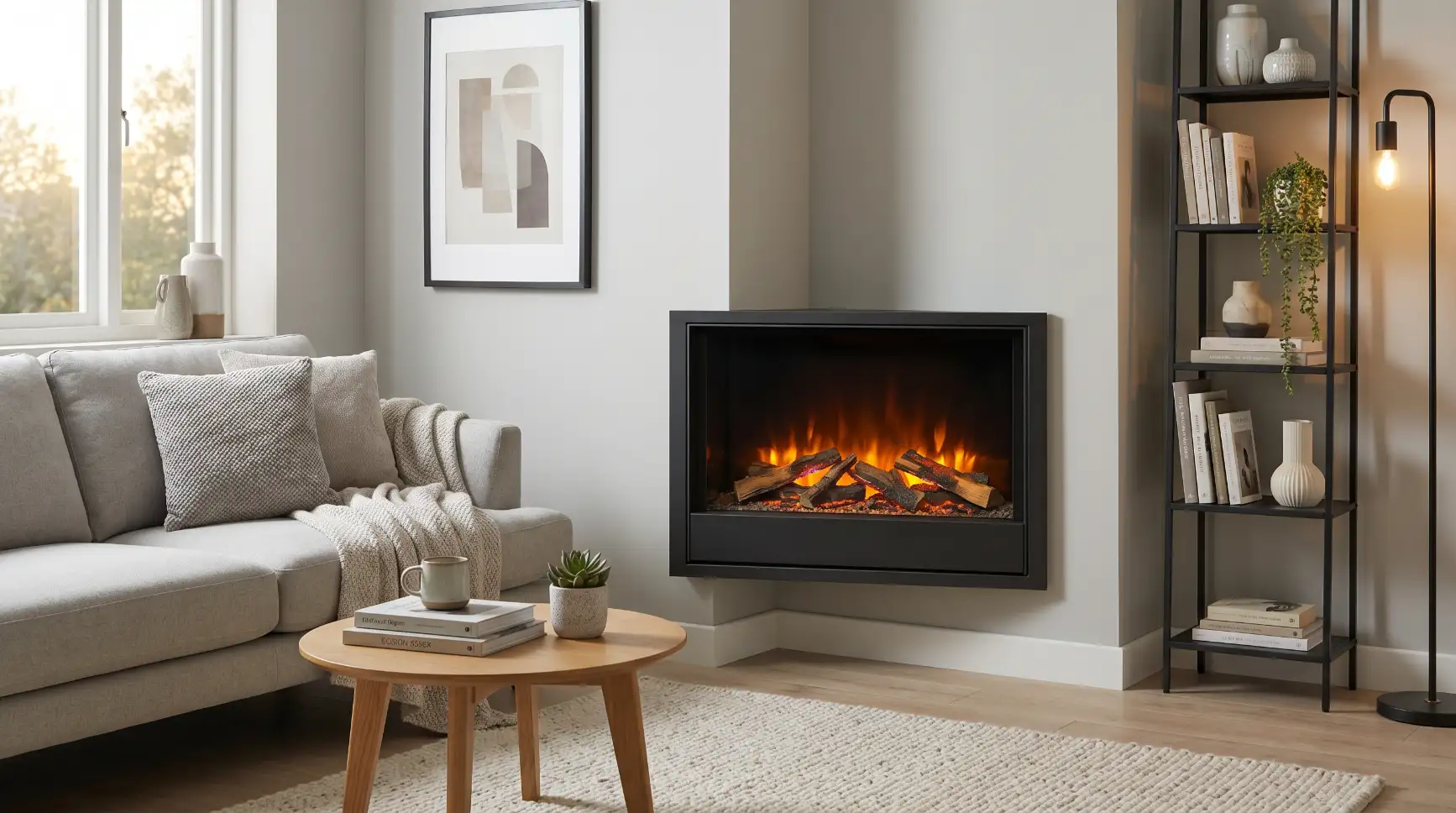 Sleek Electric Corner Fireplace