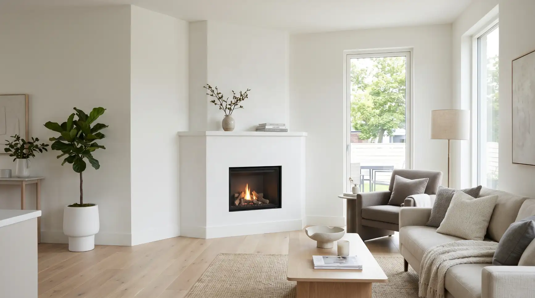 Classic Brick Corner Fireplace