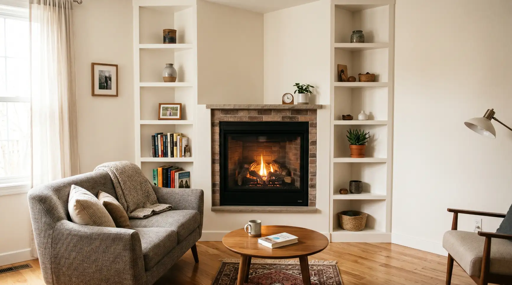 Compact Corner Fireplace for Small Rooms