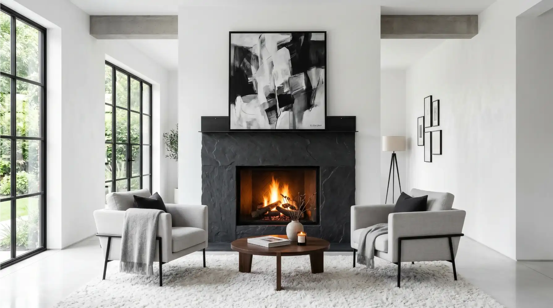 The Two Sided Stone Fireplace