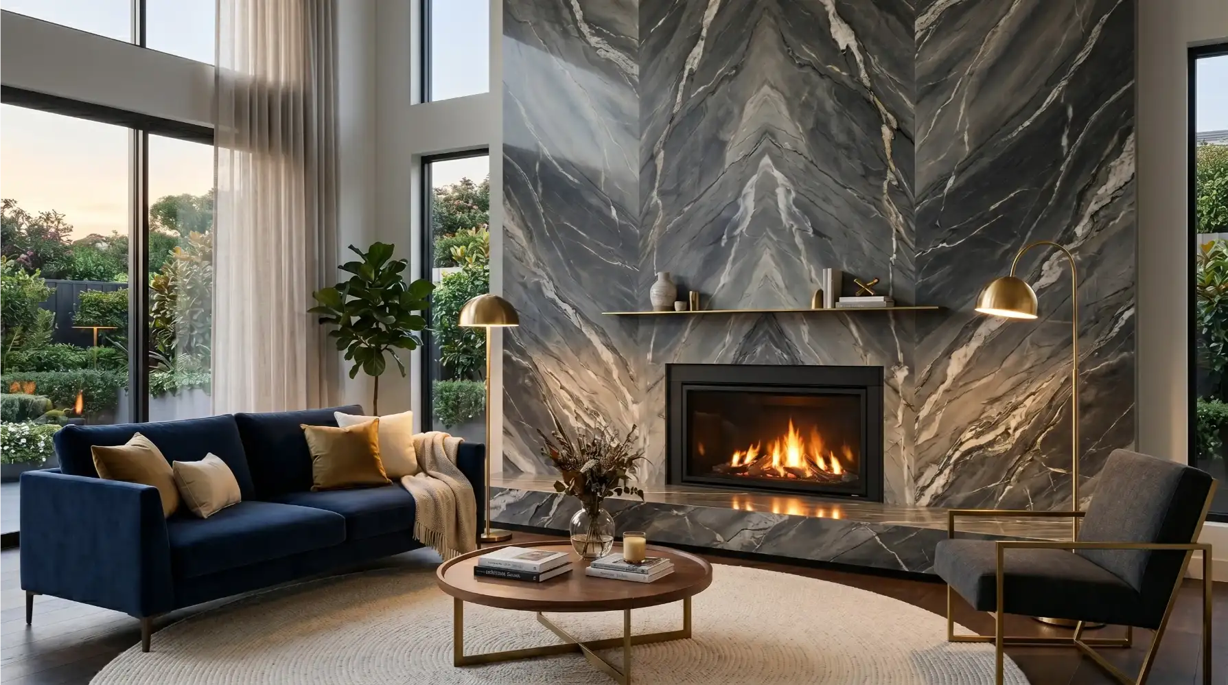 The Arched Stone Fireplace Opening