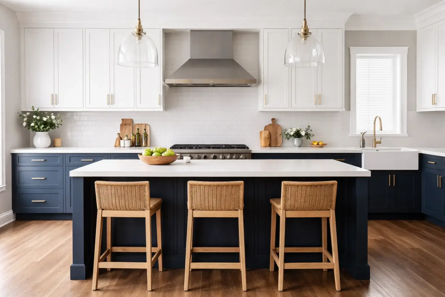 Two-Tone Cabinet Design Adds Depth