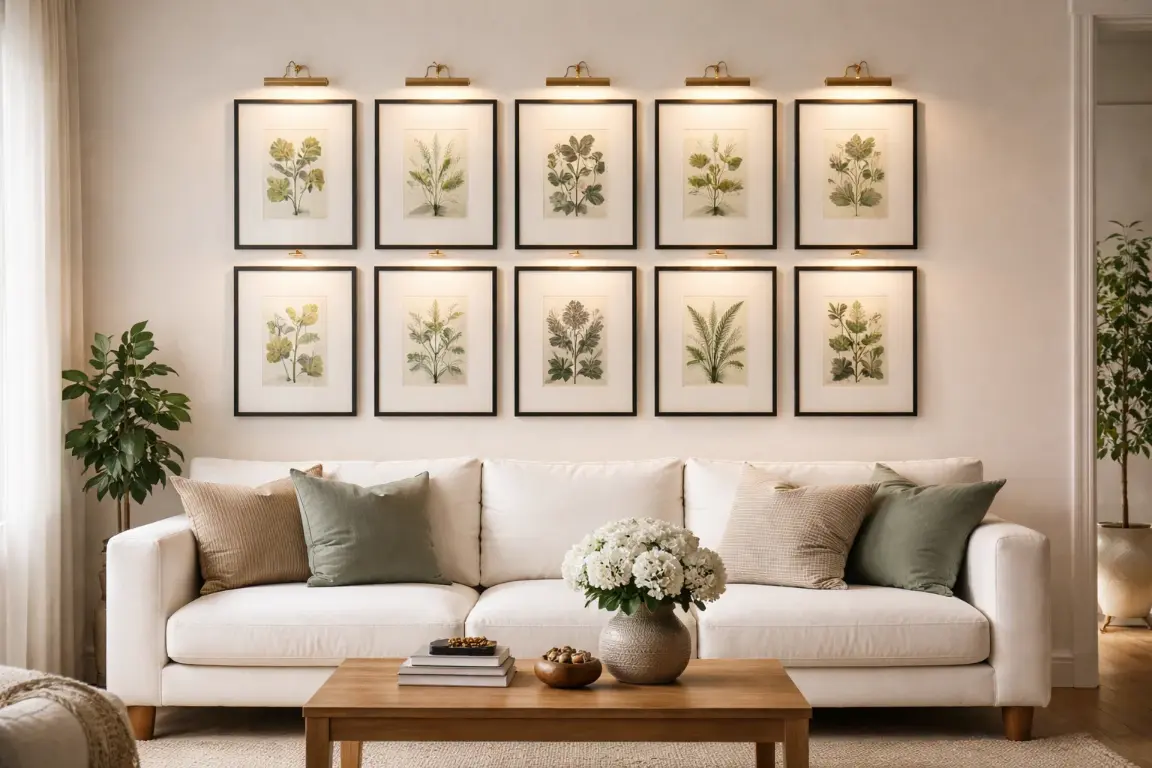 Curated Framed Botanical Grid