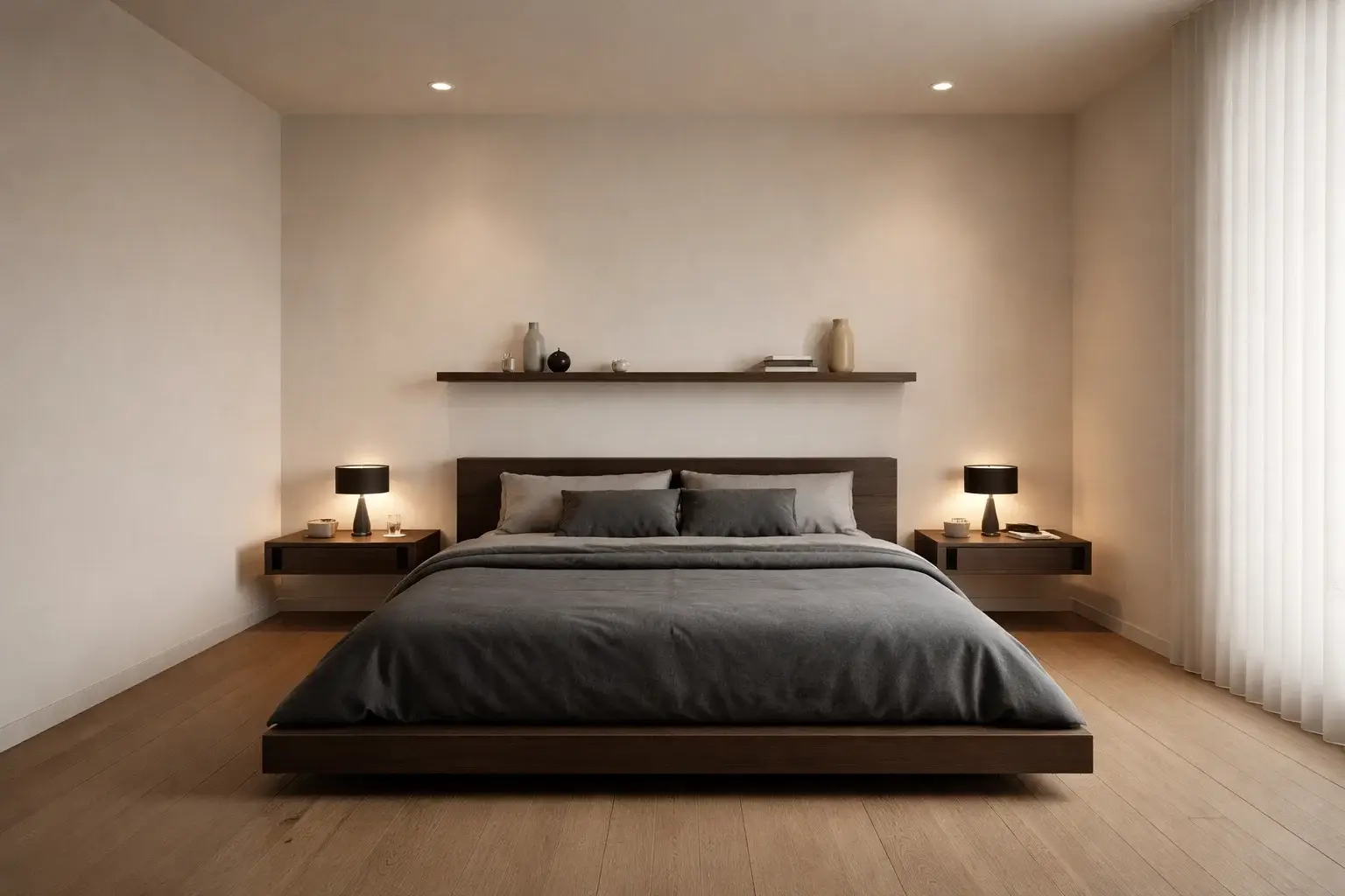 Go Minimalist with Floating Shelves and Wall-Mounted Storage