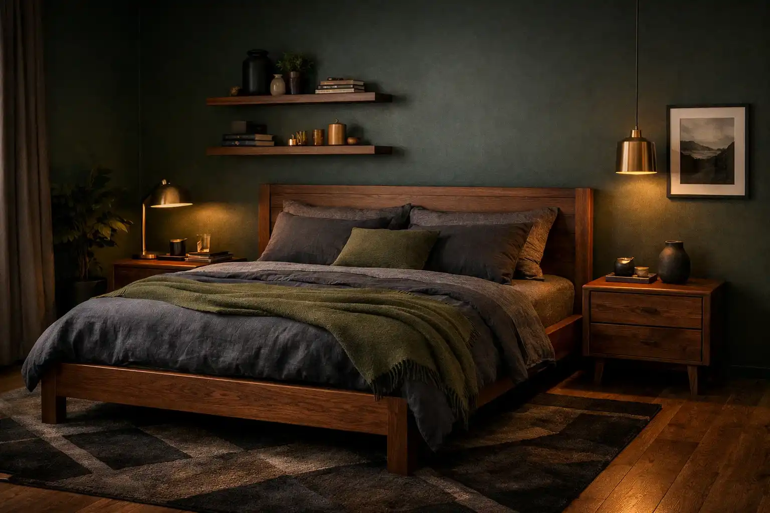 Try Forest Green or Olive Walls