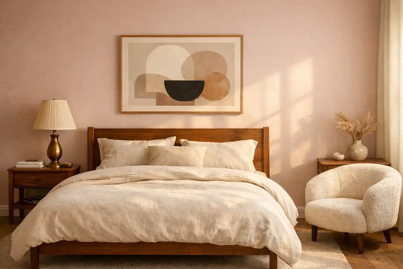 Blush Beige and Gypsum Rose in the Bedroom