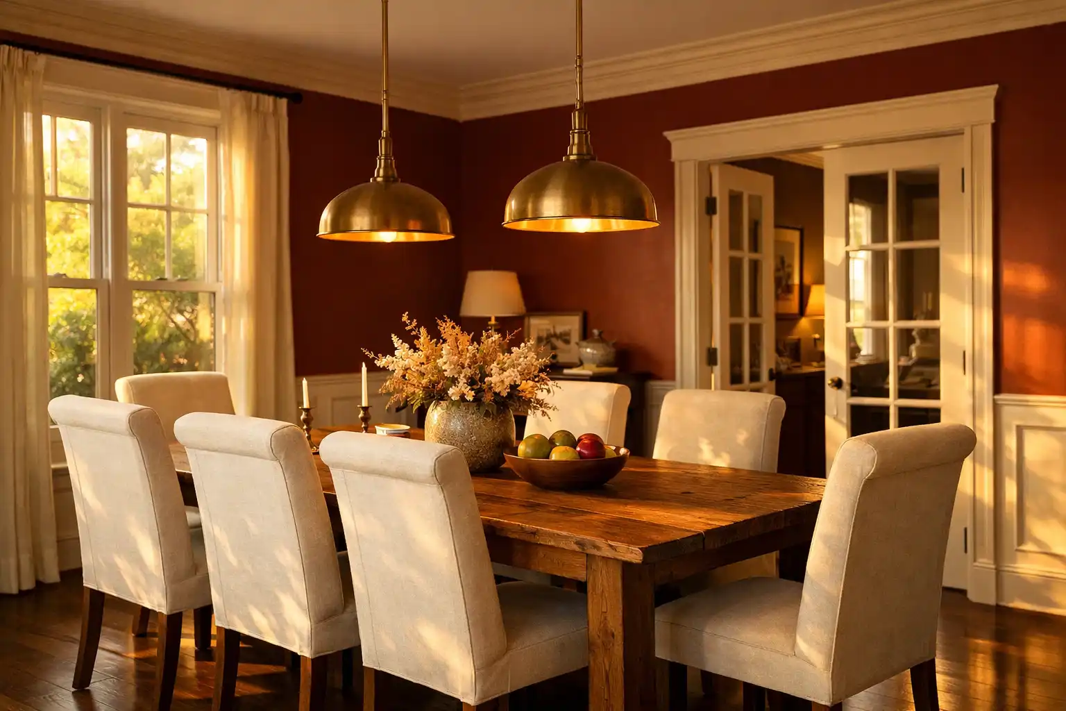 Warm Mahogany in the Dining Room