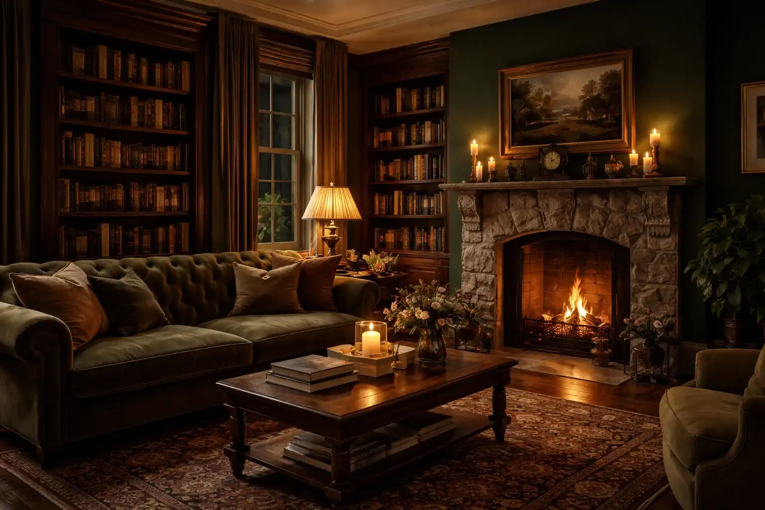 Moody Greens in the Sitting Room