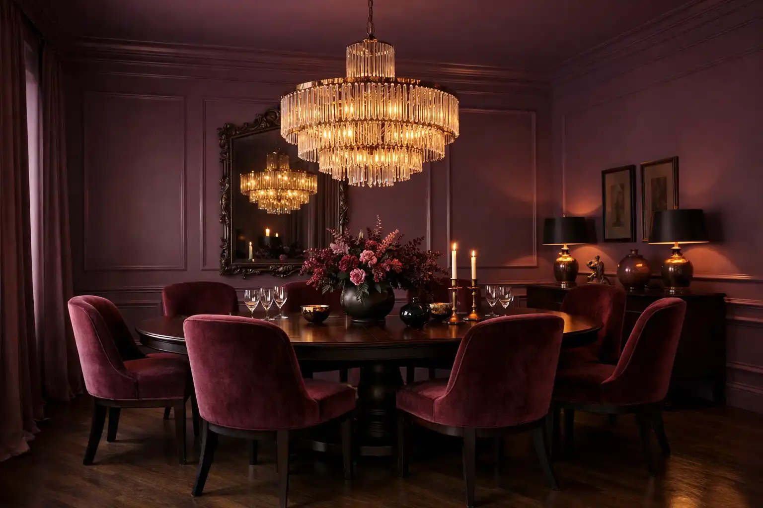 Dusty Plum in the Formal Dining Room