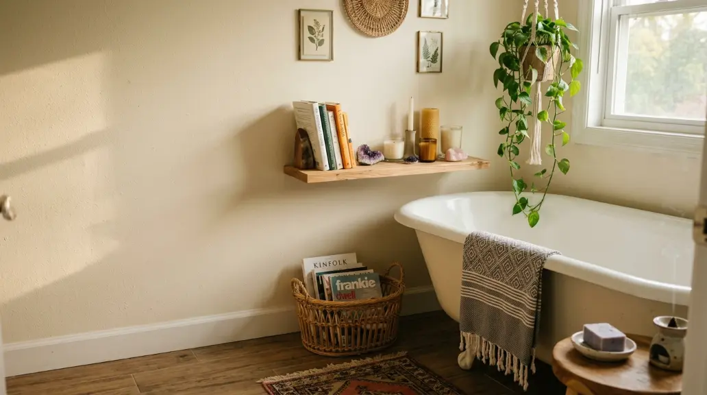 Add a Bathroom Bookshelf or Reading Corner