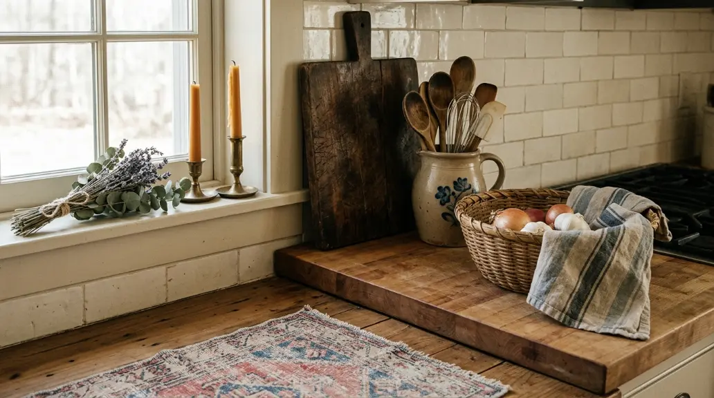 Add Vintage Textiles and Natural Accessories