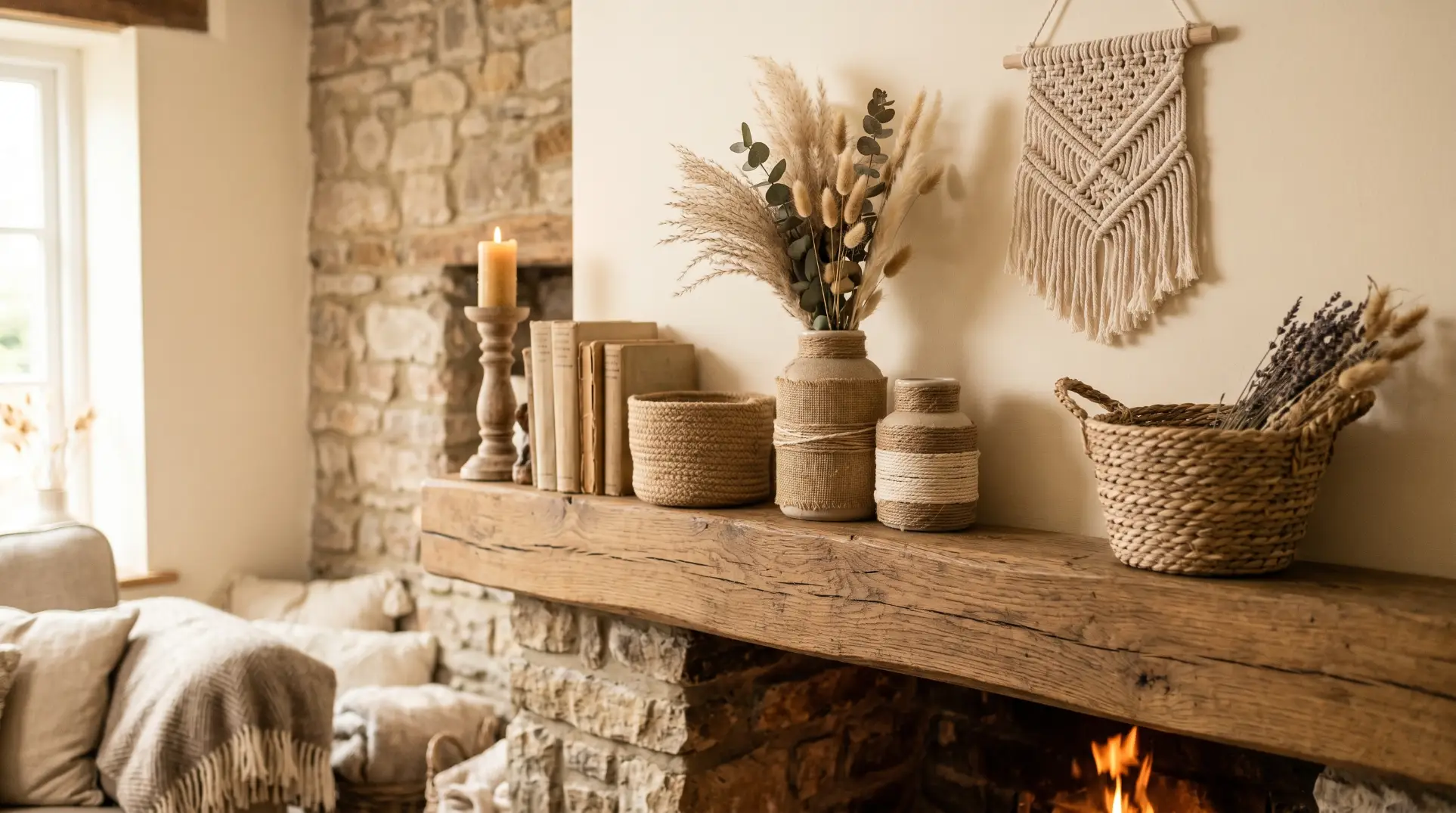Hang a Rustic Mirror as the Focal Point