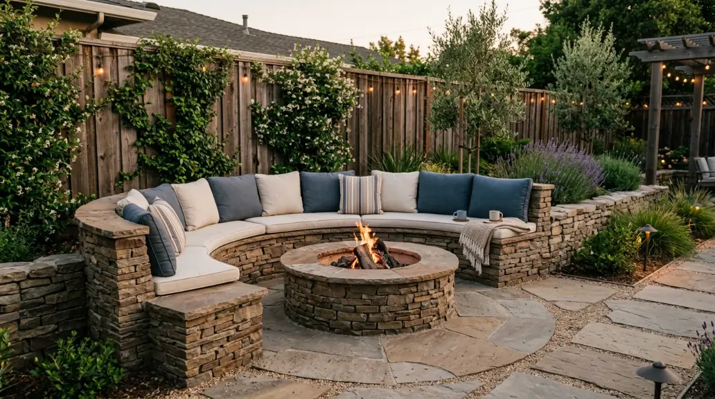 Flagstone Patio Fire Pit Area