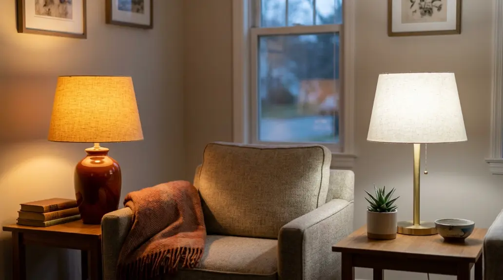 Lamps with Warm-Tinted Shades