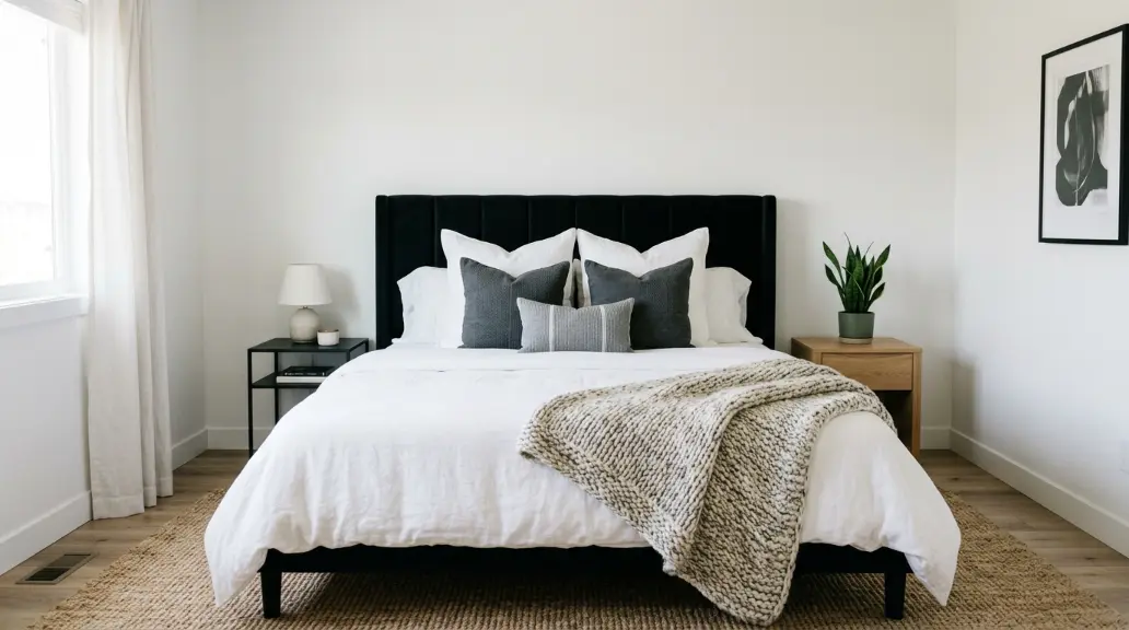 The Classic Black and White Bedroom