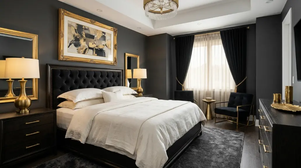 Black and Gold Bedroom