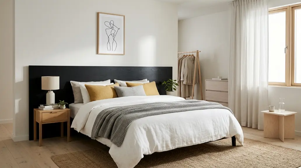 Scandinavian-Inspired Black Bedroom
