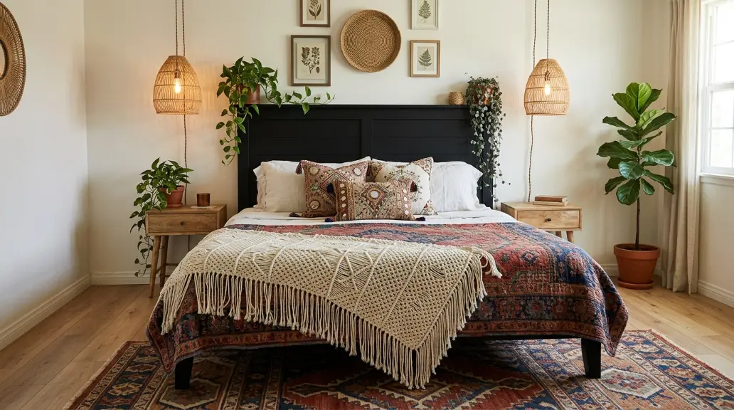 Boho Black Bedroom