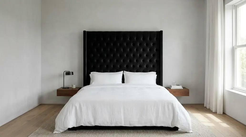 Statement Black Headboard as Artwork