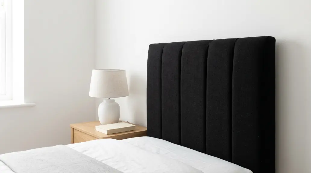 Black Headboard in a Small Bedroom