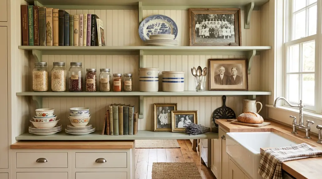 Use Open Shelving to Display Heirlooms