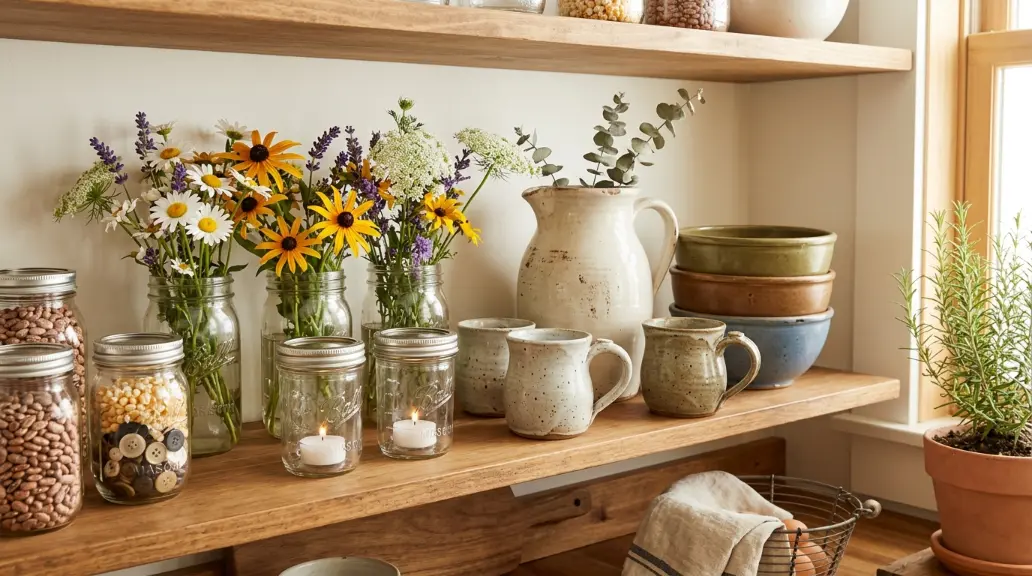 Decorate With Mason Jars and Stoneware