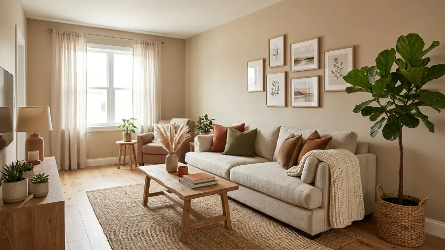 Use a Neutral Beige Living Room as Your Foundation