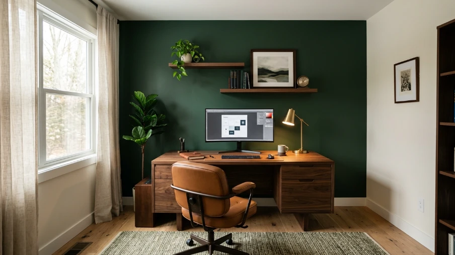 Try a Dark Green or Navy Accent Wall