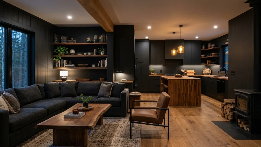 Use Black and Wood Interiors as a Foundation