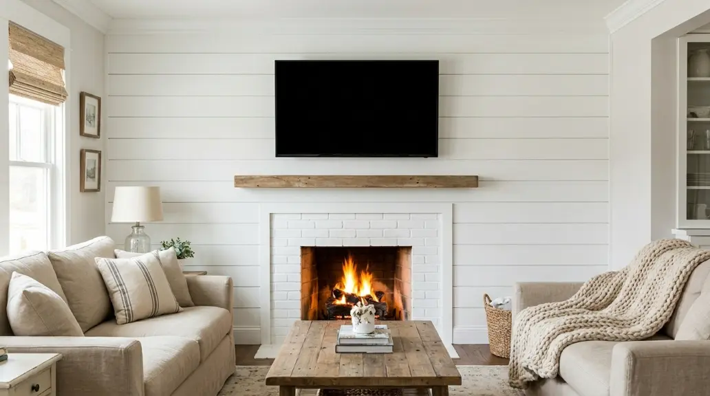 Shiplap Fireplace Wall for Farmhouse Charm