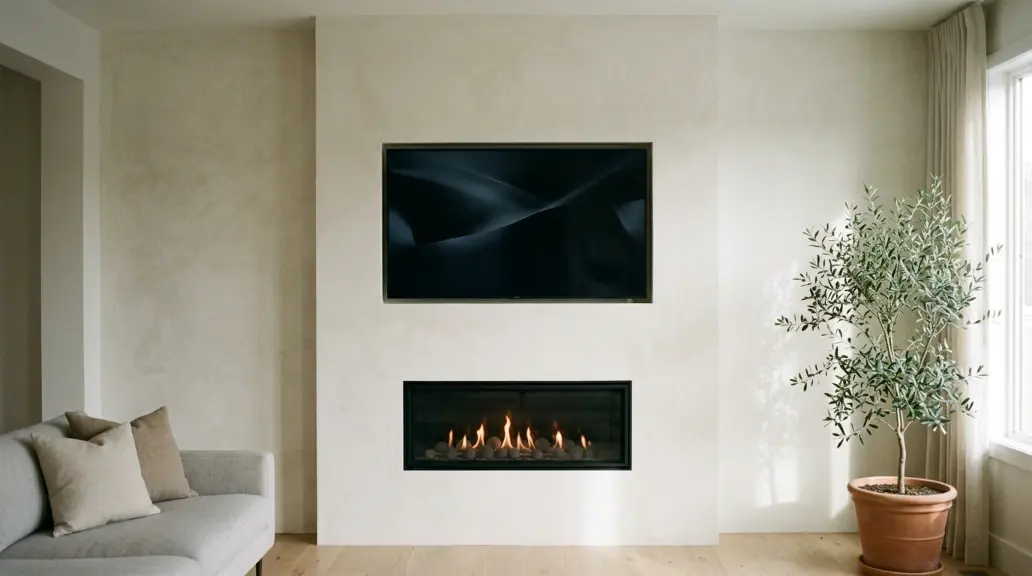 7. Minimalist Fireplace Wall with Clean Lines