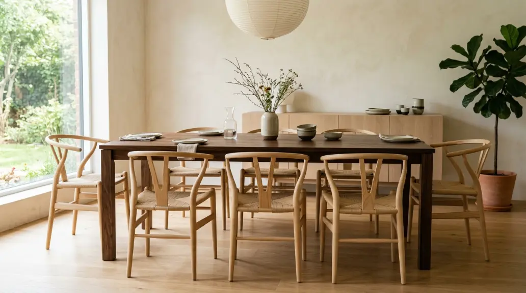 Try Wishbone Chairs for a Classic Japandi Look