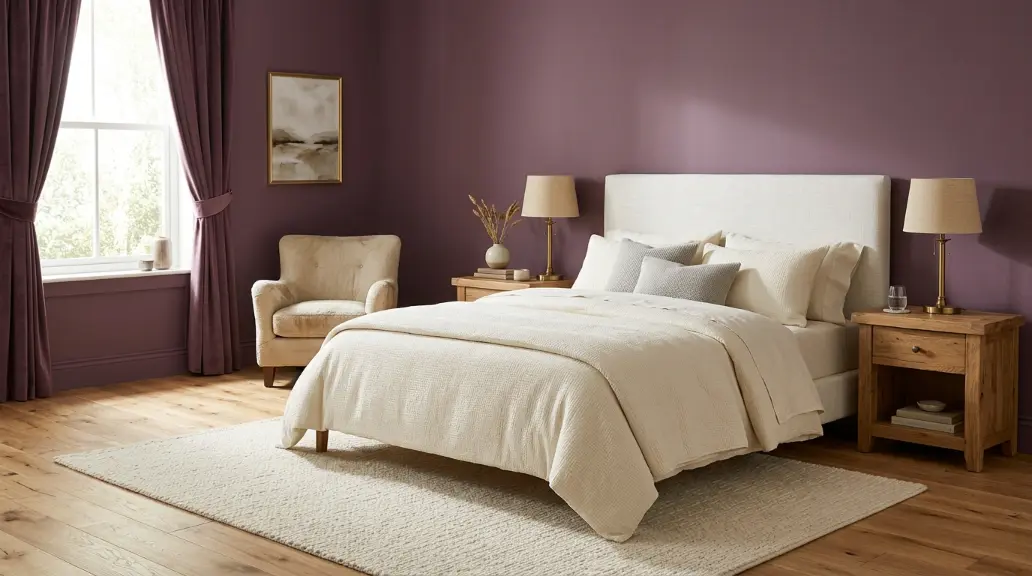 Plum and Cream for an Elegant Bedroom