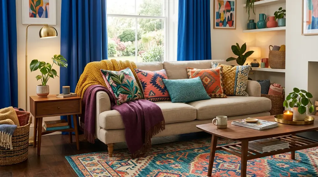 Layer Colorful Textiles From Floor to Ceiling