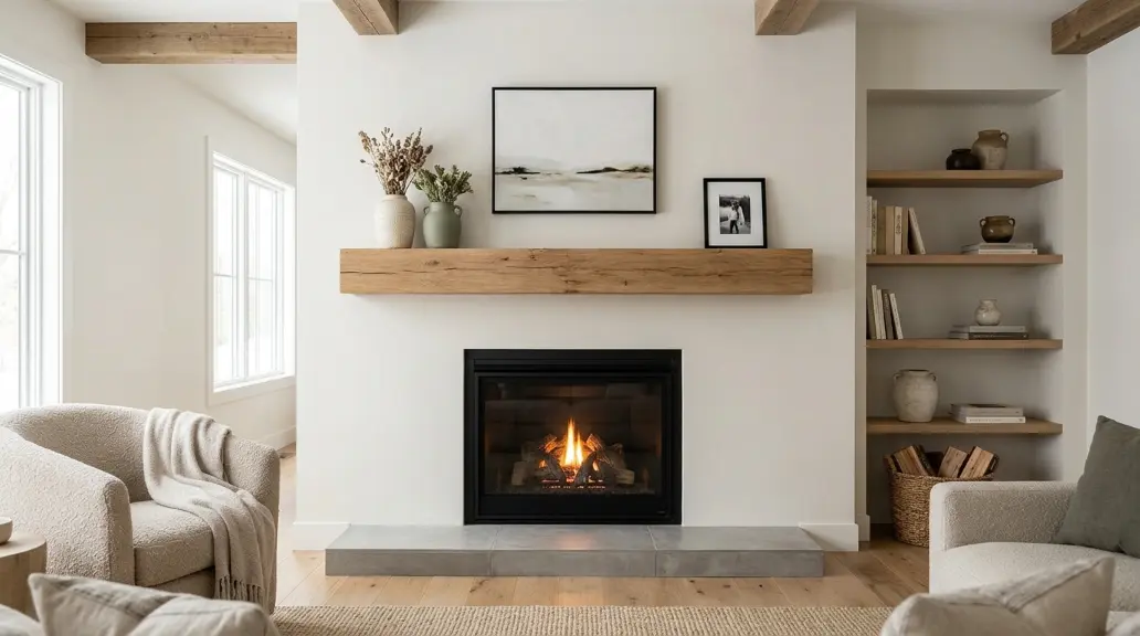 Black and White Farmhouse Fireplace