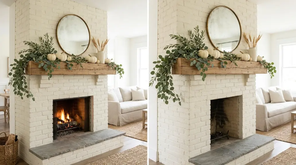 Farmhouse Fireplace with Barn Door Accents