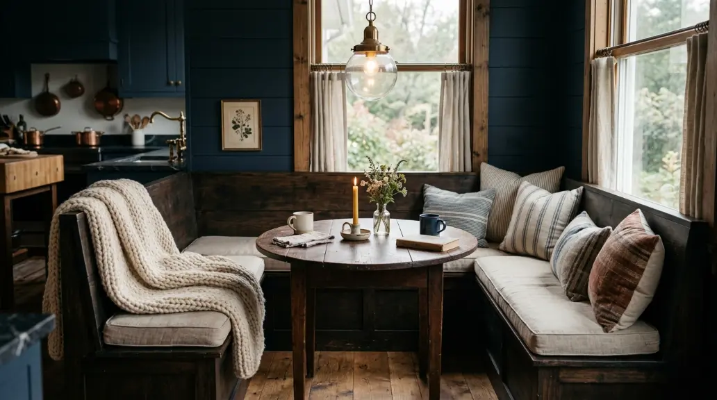 Create a Cozy Farmhouse Kitchen Corner with a Breakfast Nook