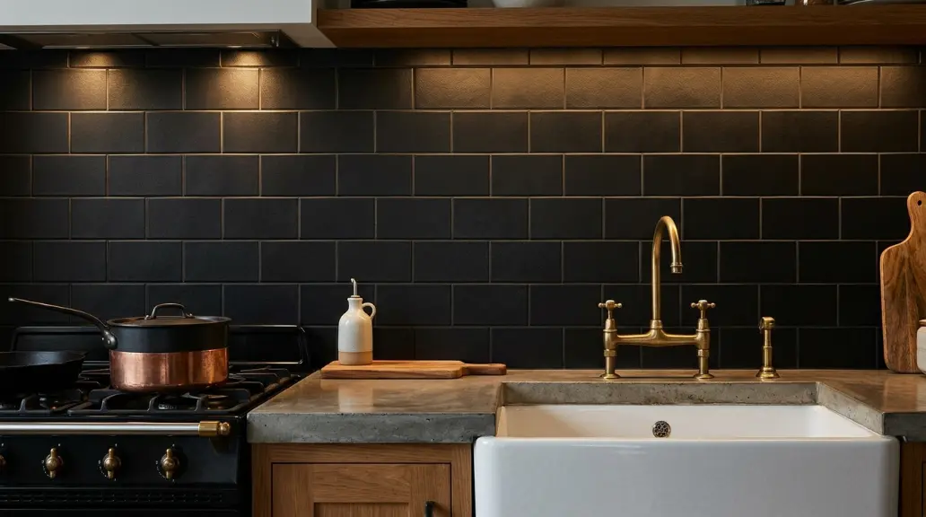 Incorporate Dark Tile Backsplashes