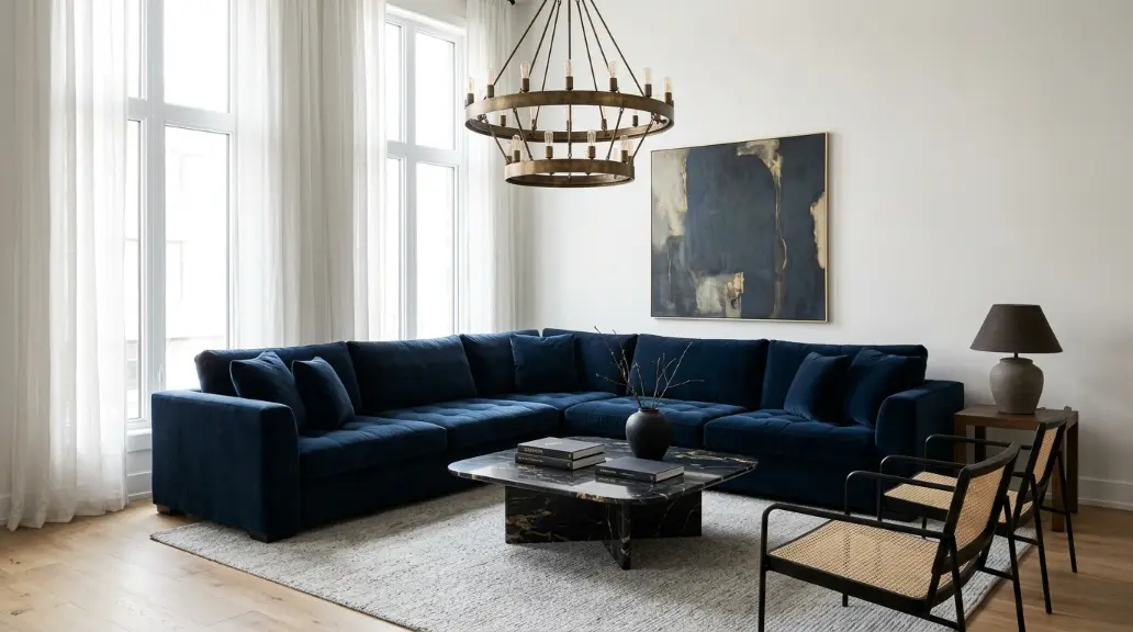 Dramatic Living Room Design with Statement Furniture