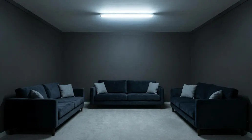 Contemporary Cozy Living Room with Warm Lighting