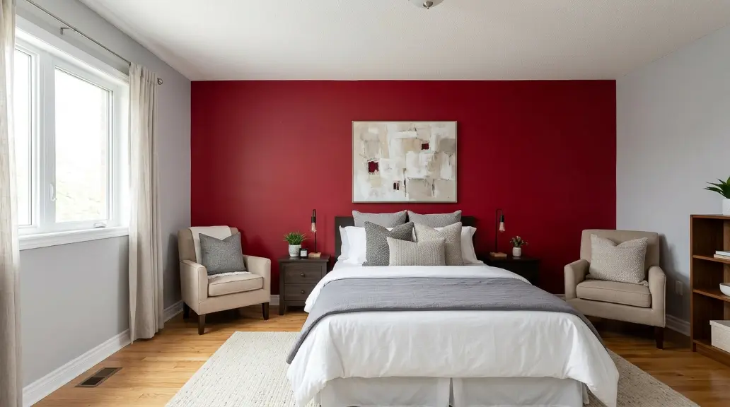 Dark Cherry Red Bedroom Walls