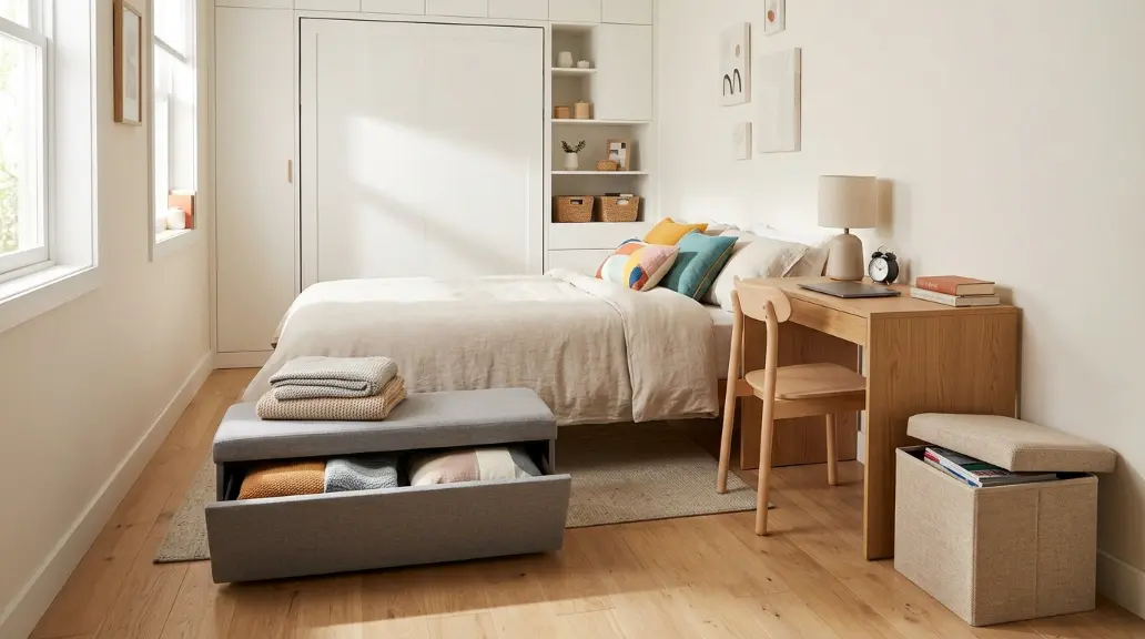 Use a Floating Nightstand Instead of a Bulky Table