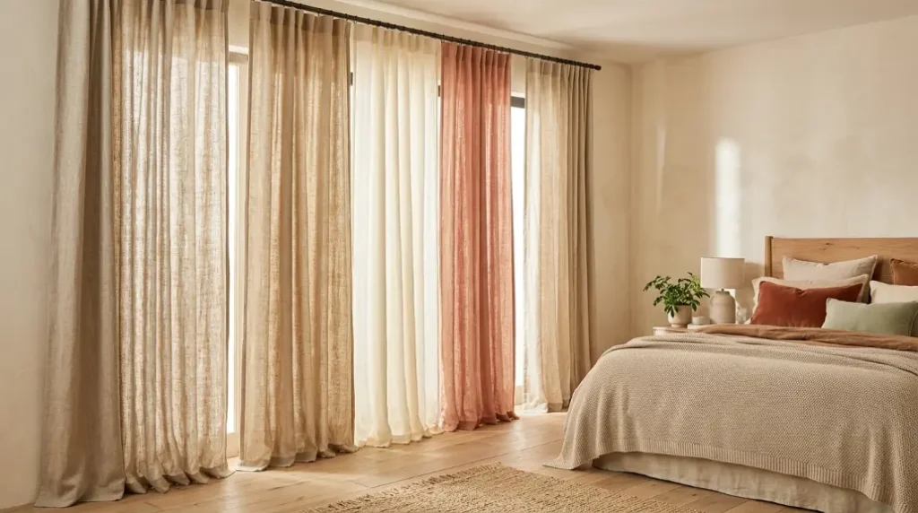 7. Choose Curtains in Warm, Soft Tones