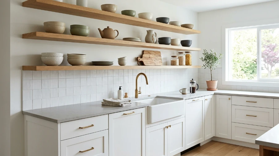 Kitchen Cabinets and Open Shelving