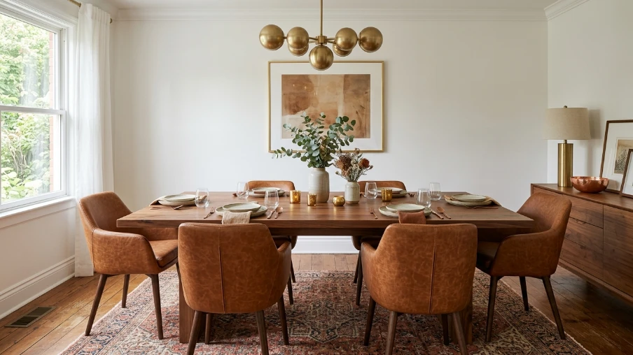 Dining Room With Warm Accents
